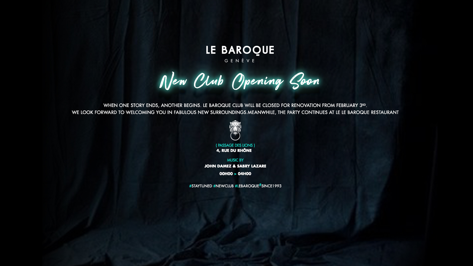 LE BAROQUE NEW CLUB OPENING SOON – STAY TUNED
